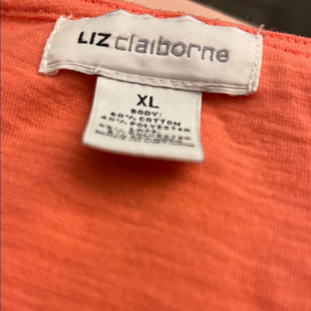 Liz Claiborne Coral Lace Sleeveless V-Notch Tank - Picture 7 of 7